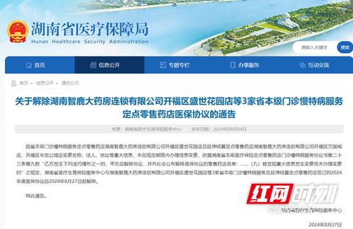 长沙这三家药店被解除省本级门诊慢特病服务医保协议
